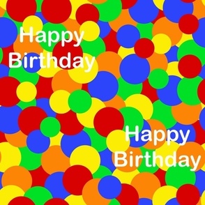 Happy Birthday Party White Polka Dots 21 inches