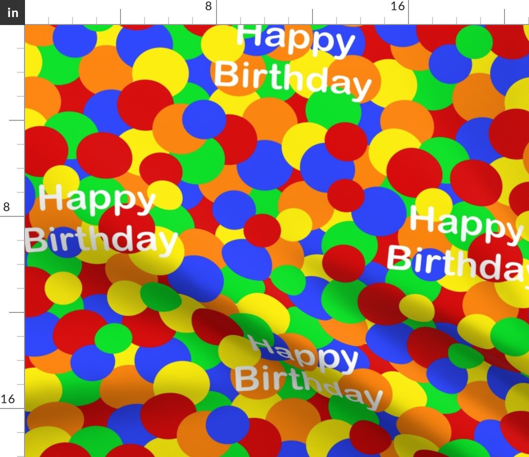 Happy Birthday Party White Polka Dots 14 inches