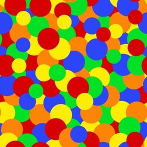 Polka Dots Primary Bright Colors Large Scale 