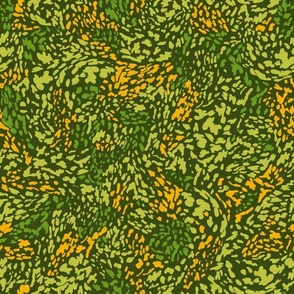 Abstract Leopard Woodland Green