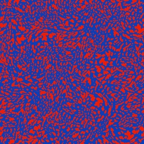 Bold Abstract Animal Print Saturated Red & Blue