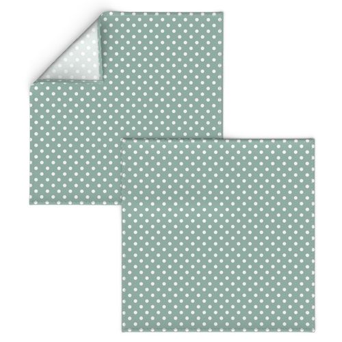 Dark Dotty: Celadon Polka Dot, Dusty Blue Green Dotted