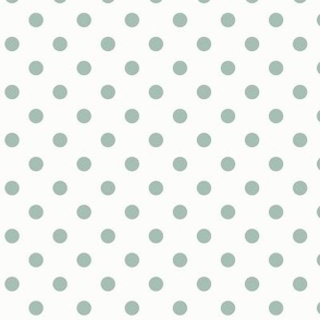 Celadon Dotty: Dusty Blue Green Polka Dotted, Dots