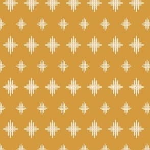 Cream on Mustard, Scratches, Wallpaper and Fabric, North Trails Collection