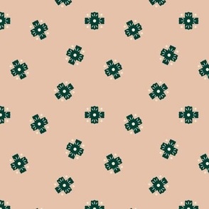 Modern Green Cross on Pink, Wallpaper and Fabric, North Trails Collection