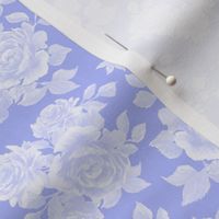 Victorian White Silhouette Roses on Periwinkle Blue Small 