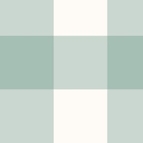 3" Gingham: Celadon Glaze & Cream Gingham Check, Blue Green Buffalo Check, Buffalo Plaid