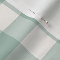 1.5" Gingham: Celadon Glaze & Cream Gingham Check, Blue Green Buffalo Check, Buffalo Plaid