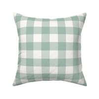 1.5" Gingham: Celadon Glaze & Cream Gingham Check, Blue Green Buffalo Check, Buffalo Plaid