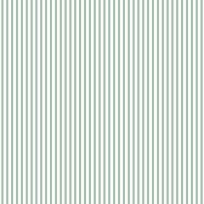 Beefy Pinstripe: Celadon & Cream Stripe, Small Blue Green Stripe