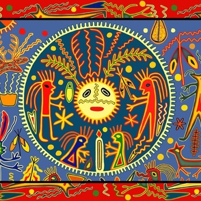 Southwest Del Sol Huichol - Design 14848127 - Red Blue