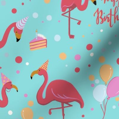 Festive Flamingos, Happy Birthday