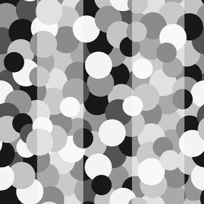 Black White Polka Dot Geometric Fade Stripes 21 inches
