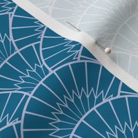 Art Deco Fantail in Blue and Lavender - Small