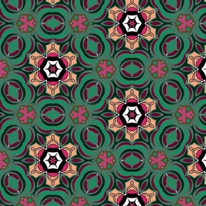 Repeating Contemporary Pink and Coral Floral Pattern (small)