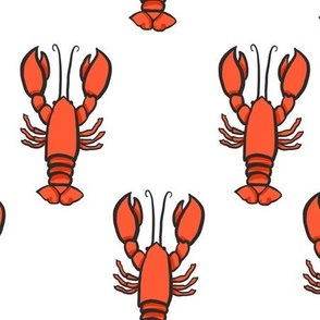 Red Lobsters - Vertical, Boston Pattern, Cape Cod, New England Lobsters, Coastal, Nautical 