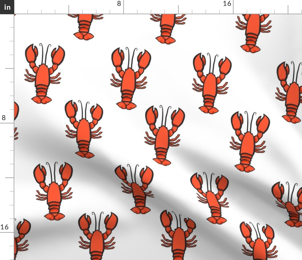 Red Lobsters -  Boston Pattern, Cape Cod, New England Lobsters, Coastal, Nautical 