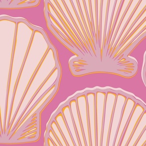 Scallop shells in pink 24"