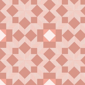geometric quilt star pattern clash dark melon | medium