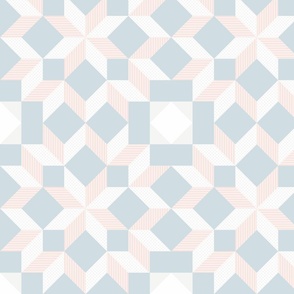 geometric quilt star pattern clash baby blue | medium