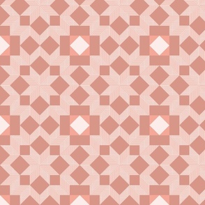 geometric quilt star pattern in dark melon | small