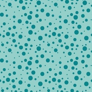 Teal polka dots - 4in. repeat