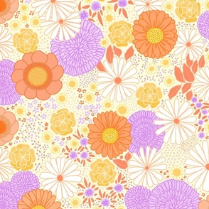 70s groovy florals light pastel