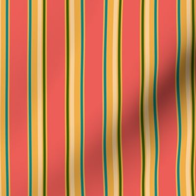 coral yellow stripes - 6in. repeat