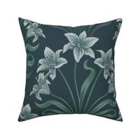 art-nouveau lily Pantone Ultra-Steady 60х40