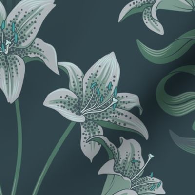 art-nouveau lily Pantone Ultra-Steady 60х40