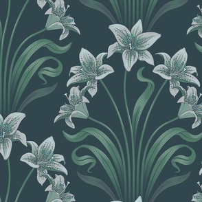 art-nouveau lily Pantone Ultra-Steady 60х40