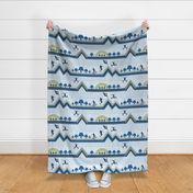 I Heart Skiing Winter Blue by Angel Gerardo - Large Scale