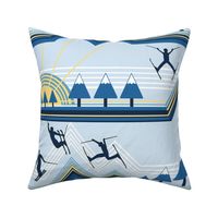 I Heart Skiing Winter Blue by Angel Gerardo - Large Scale