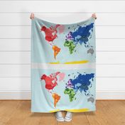 world map 60" fabric