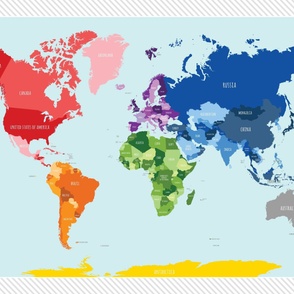world map 60" fabric