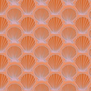 Scallop in orange and blue 2.5"