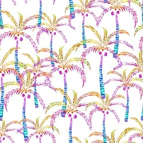 Tropical Multicolor Palm Trees 