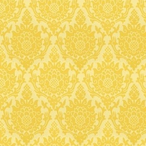 ornate yellow diaper pattern floral