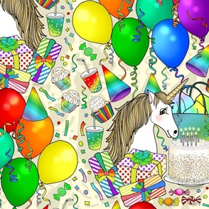 The Unicorn's Birthday Party (Cream large scale) 