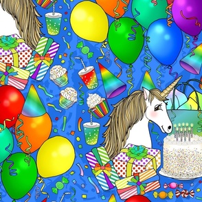 The Unicorn's Birthday Party (Blue large scale)  
