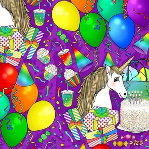 The Unicorn's Birthday Party (Purple large scale)  