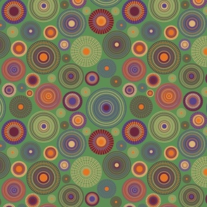concentric circles red and kelly green | small
