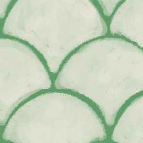 Painterly_Scallops_Green_And_White LARGE