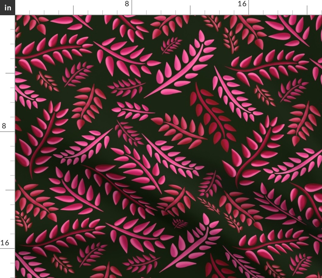 3D Leaves - Pink