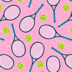 Tennis Racquet and ball - tennis racket - blue/ pink  - C23