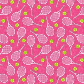(small scale) Tennis Racquet and ball - tennis racket - grey/dark pink  - C23