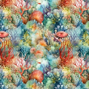 Watercolor Coral Reef (Light)