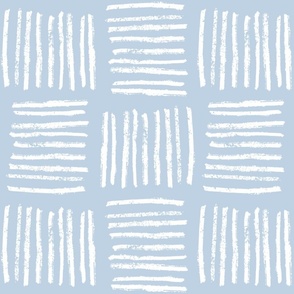 checkerboard fog - boho geometric dash - hand-drawn white dash on fog - blue coastal wallpaper and fabric