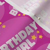 Birthday Girl Birthday Fabric Celebration Stars and Dots Bright Pink