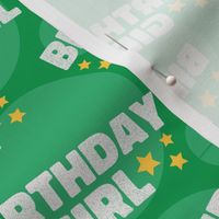 Birthday Girl Birthday Fabric Celebration Stars and Dots Green